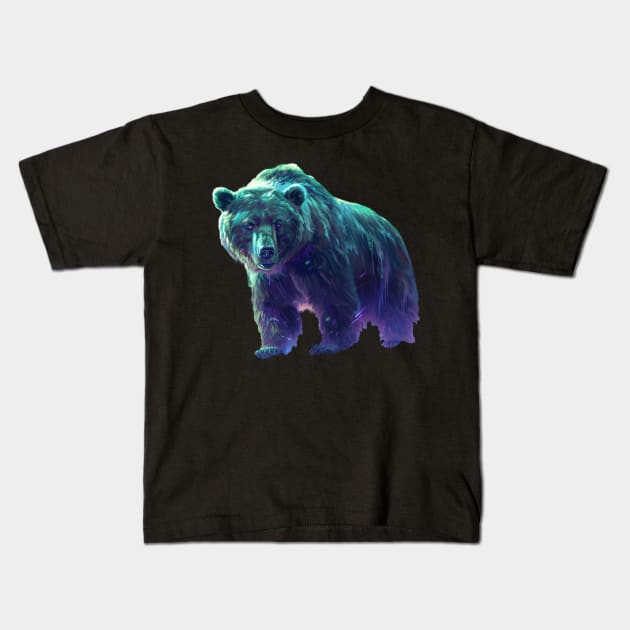 Grizzly Bear Conflicts Kids T-Shirt by Tosik Art1